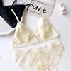 Ensemble de soutien-gorge ultra-mince sans fil pour femmes, sous-vêtements ajouré, transparent, culotte, Lingerie Sexy en dentelle, coton, collection 2022 ► Photo 2/6