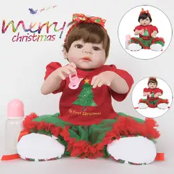 Рождественская елка Платье реалистичные 22 ''55 см Reborn Baby Doll Мягкий силиконовый винил