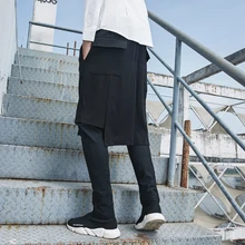 27-44 новая мужская одежда певица для выступлений поддельные два предмета повседневные брюки юбка-брюки плюс размер костюм певицы