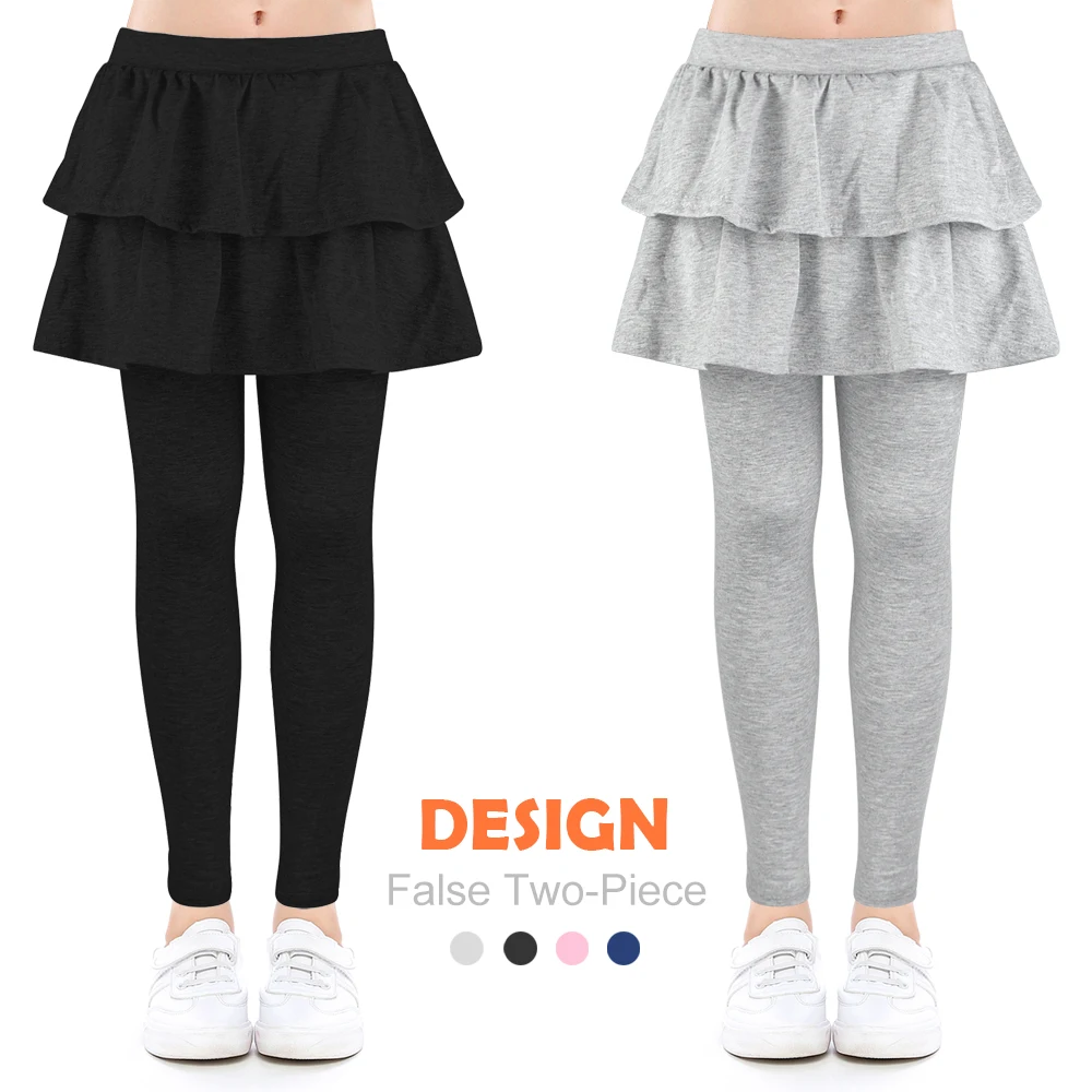 Cotton kids leggings for girls with skirt Pencil Pants for children Flower Floral Printed Culottes Render Printed Elastic Pants