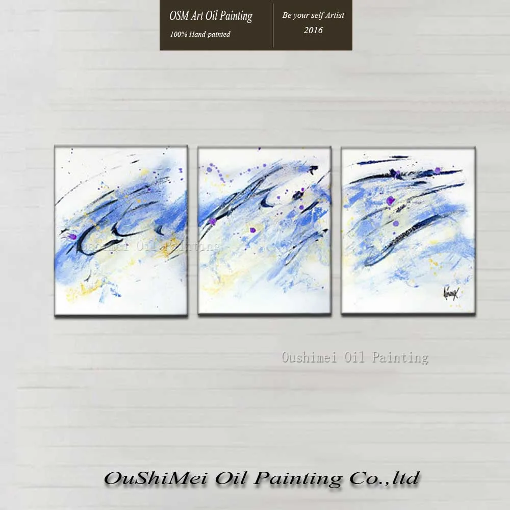 

Decoration Cheap Painting Unframe High Quality Colorful Yellow or Blue Abstract Wall Picture Hand Painted Oil Painting