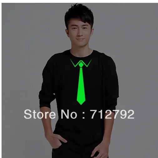 Джентльмен с длинным рукавом с светящийся галстук футболка, мужская рубашка, Мужская футболка, много стиль на выбор Специальное предложение