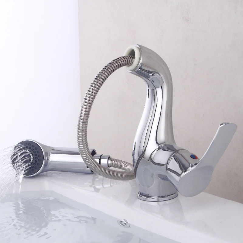 Fapully Kitchen Faucet Pull out Single Handle Deck mount Mixer Chrome Water Tap Kitchen Sink Faucet Taps Torneira Grifo Fapully Kitchen Faucet Pull out Single Handle Deck mount Mixer Chrome Water Tap Kitchen Sink Faucet Taps Torneira Grifo