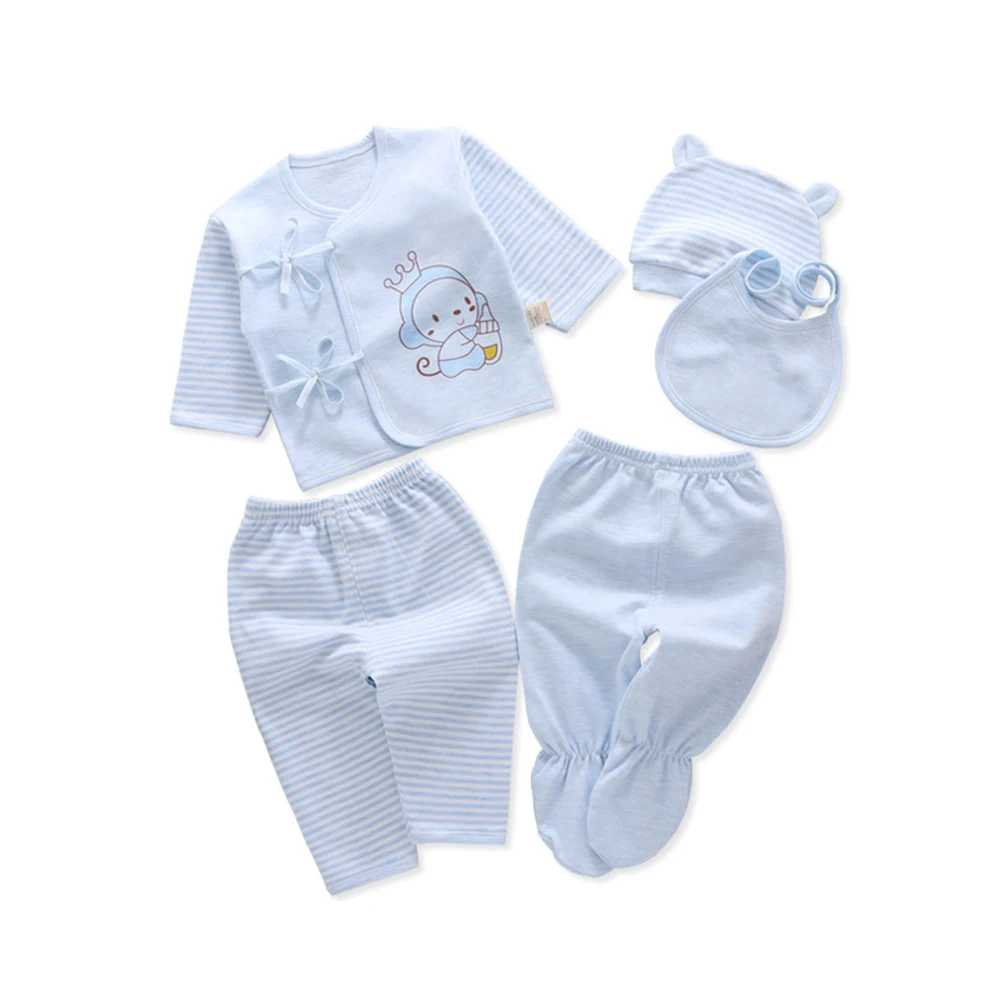 Newborn Baby Unisex 5pcs Clothes Outfit Soft Organic Cotton Layette Set Newborn Baby Unisex 5pcs Clothes Outfit Soft Organic Cotton Layette Set
