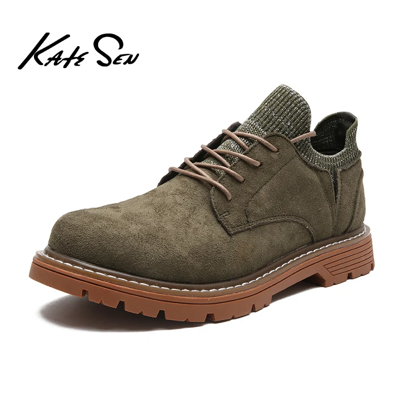 

KATESEN autumn men's leather boots leather comfortable casual shoes men's oxford shoes outdoor non-slip motorcycle men's boots