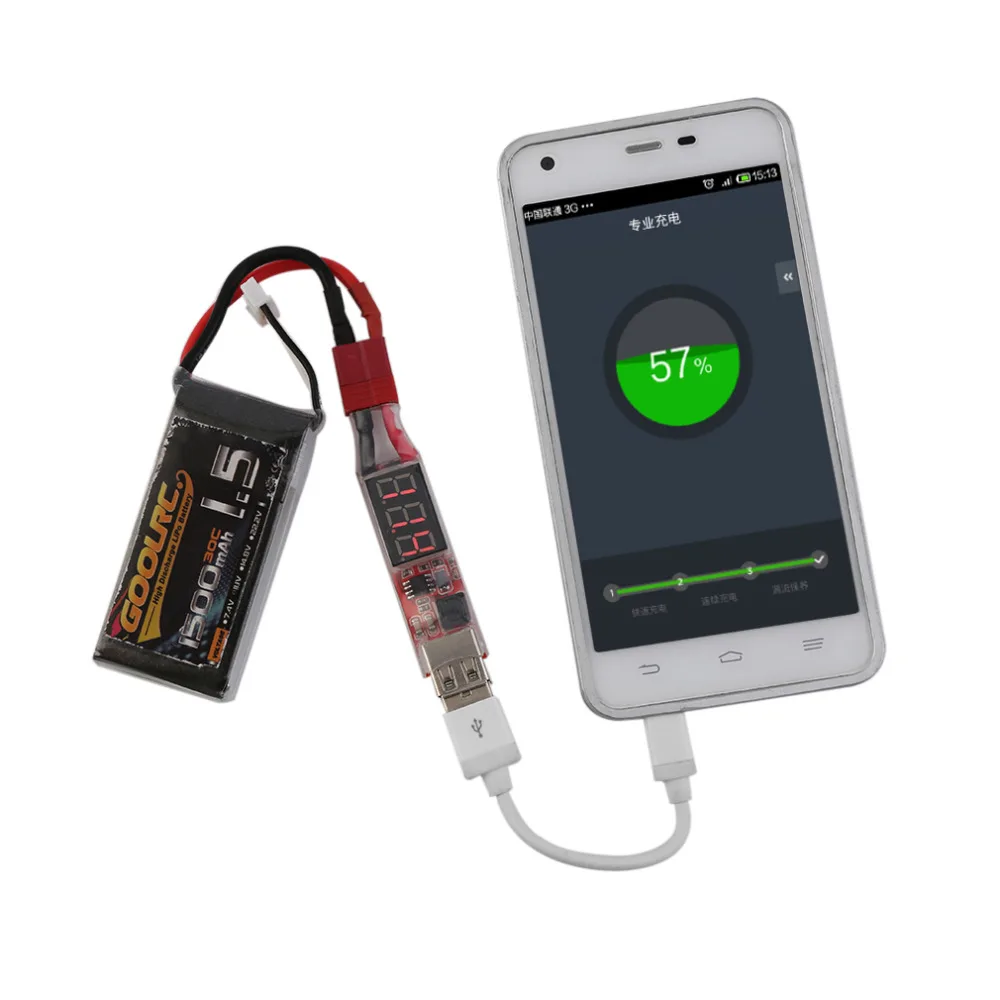 1pcs-2S-6S-Lithium-Battery-Charger-Converter-T-Plug-XT60-Plug-With-Voltage-Display