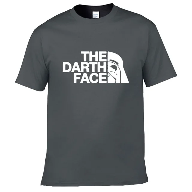 Новые летние модные Для мужчин, футболки с принтом на тему «Звездных Войн», «Дарт уход за кожей лица Футболка хлопок высокое качество футболка с коротким рукавом - Цвет: Dark Grey-W