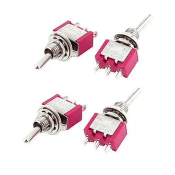 

4pcs 6mm Mounting 2 Position 3-Terminals SP2T Toggle Switch AC 250V 2A 120V 5A