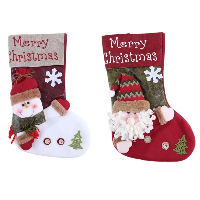 Large Size Cartoon Christmas Stocking Storage Bags Sock ...