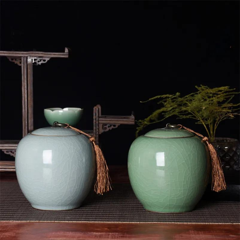 Керамическая банка контейнер для китайского зеленого чая улун tie guan yin jun mei чайная коробка caddy Канистра 1 шт