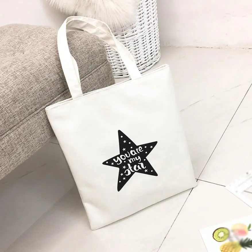 

Women's fashion handbags printed letter shoulder bag ladies canvas polyester square package #F