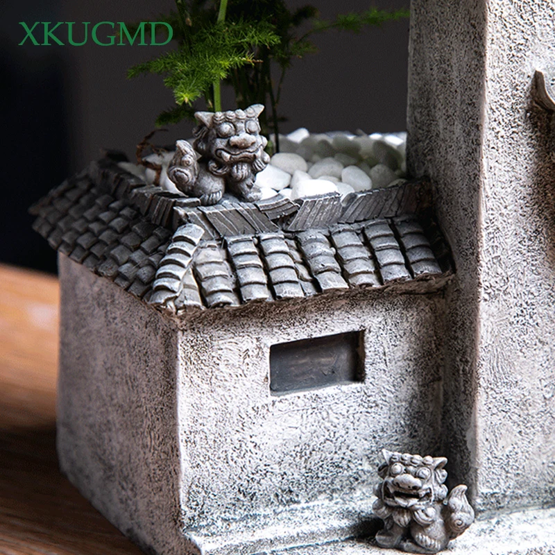 Hot Zen Flower Pot Creative Bonsai Pot Indoor Small Old Pot Potted Living Room Antique Coffee Table Decoration Resin Retro Home Hot Zen Flower Pot Creative Bonsai Pot Indoor Small Old Pot Potted Living Room Antique Coffee Table Decoration Resin Retro Home