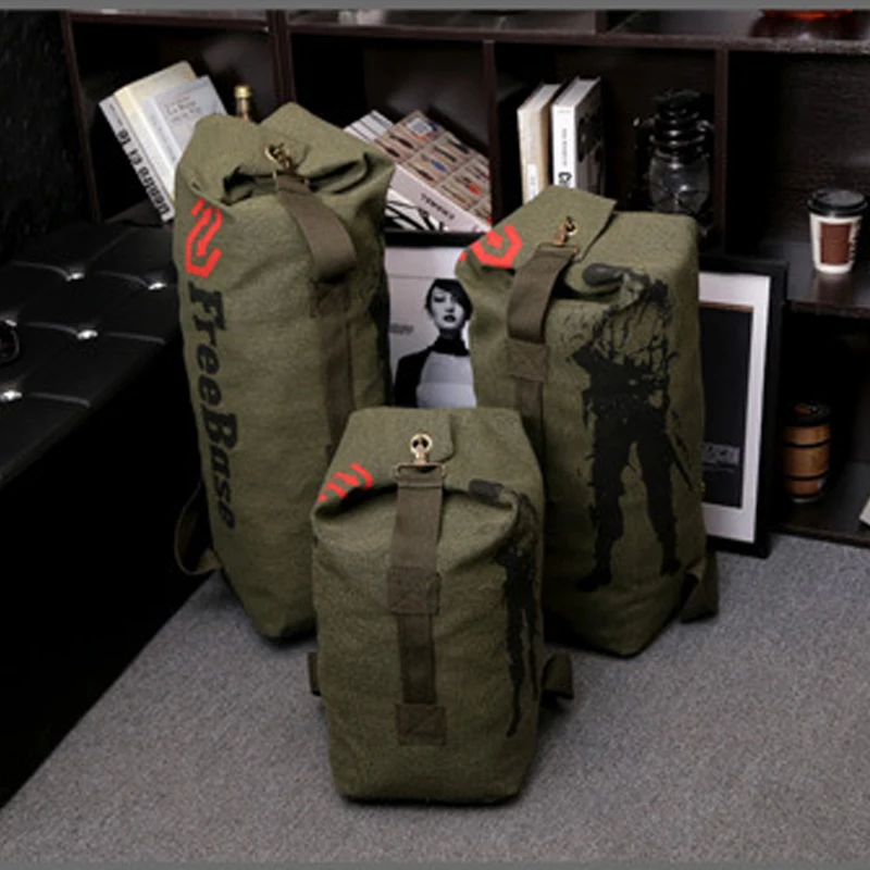 Canvas Portable Travel Luggage font b Backpack b font Army Outdoor Bag For Hiking Camping Men