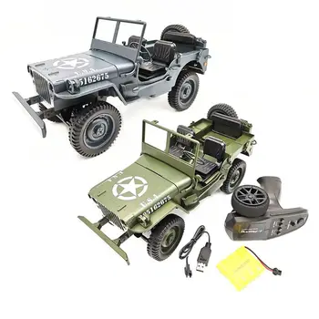 

1:10 RC Car Q65 C606 2.4G 4WD Convertible Remote Control Light Jeep Four-Wheel Drive Off-Road Military Climbing Car Toy Kid Gift