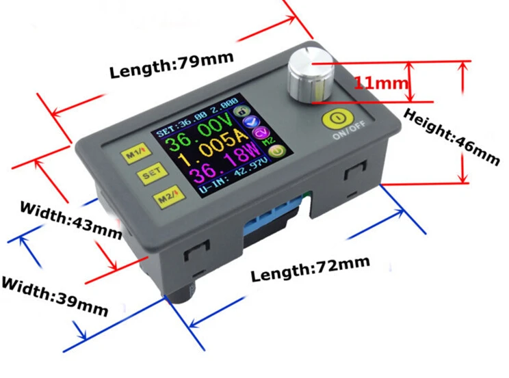 DP50V5A вольтметр цветной ЖК-дисплей Постоянное Напряжение Ток понижающий Программируемый Модуль питания постоянного тока понижающий преобразователь амперметр