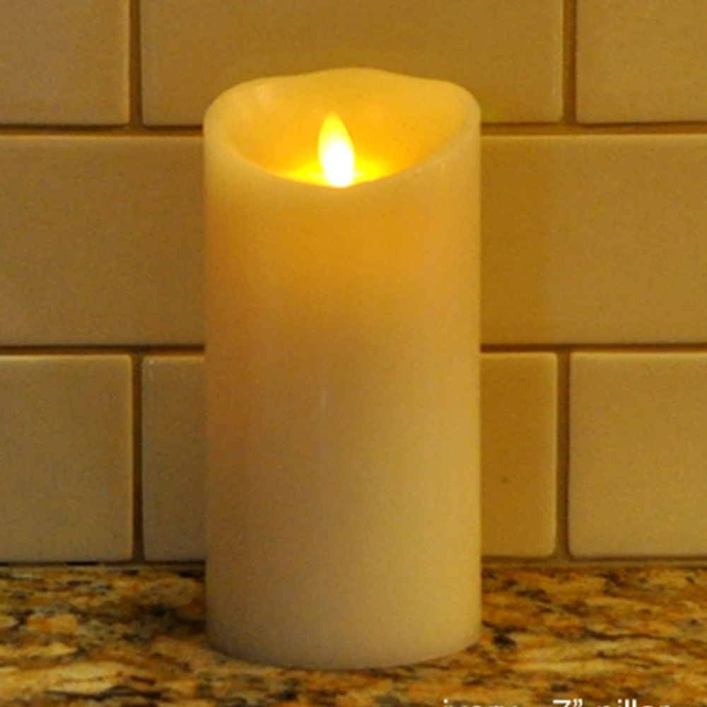 Ksperway 9 inch LED Flameless Candle Vanilla Scented Moving Flame