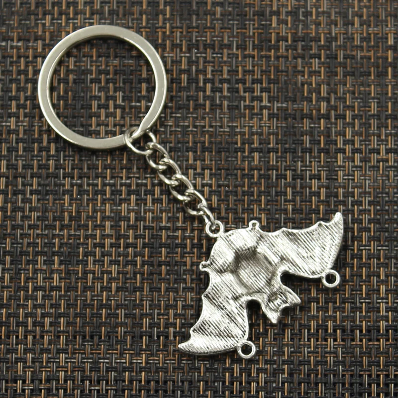 Мода 30 мм кольцо для ключей металлический брелок для ключей брелок ювелирные изделия старинное серебро покрытый серебром, бронзой летучей мыши, вампира Дракулы 29x47 мм с жемчужным кулоном