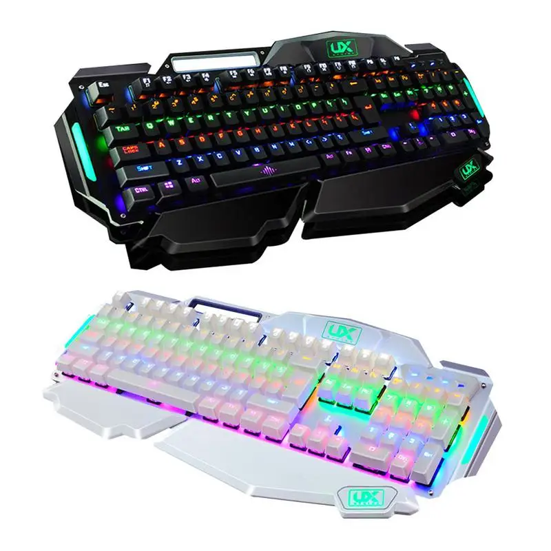 

MK915 104 Key No Punching Cyan Axis Metal Mechanical Keyboard For LOL And Other Computer Games Dropship 10.9