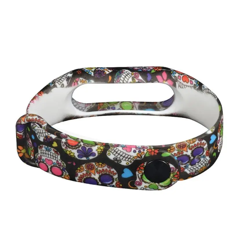 

Watch Band New Skull Silicon Strap WristBand Bracelet Replacement For XIAOMI MI Band 2 Drop shipping Mar 22