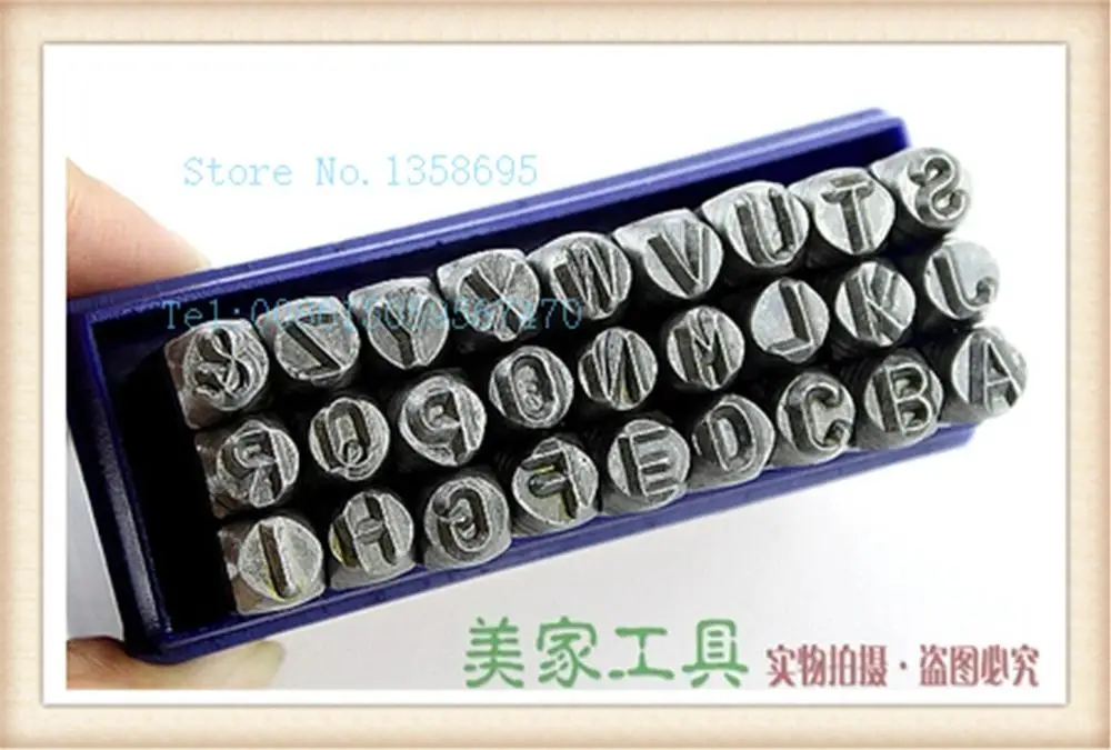 FREE SHIPPINJG 27pc alloy steel 3mm metal letter punch stamping set