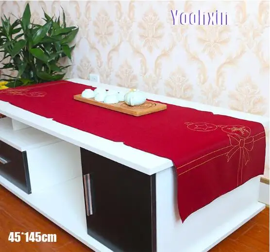 

Modern Embroidered table runner cloth cover flag nappe mantel tea coffee lace bed runner Tablecloth home party wedding decor