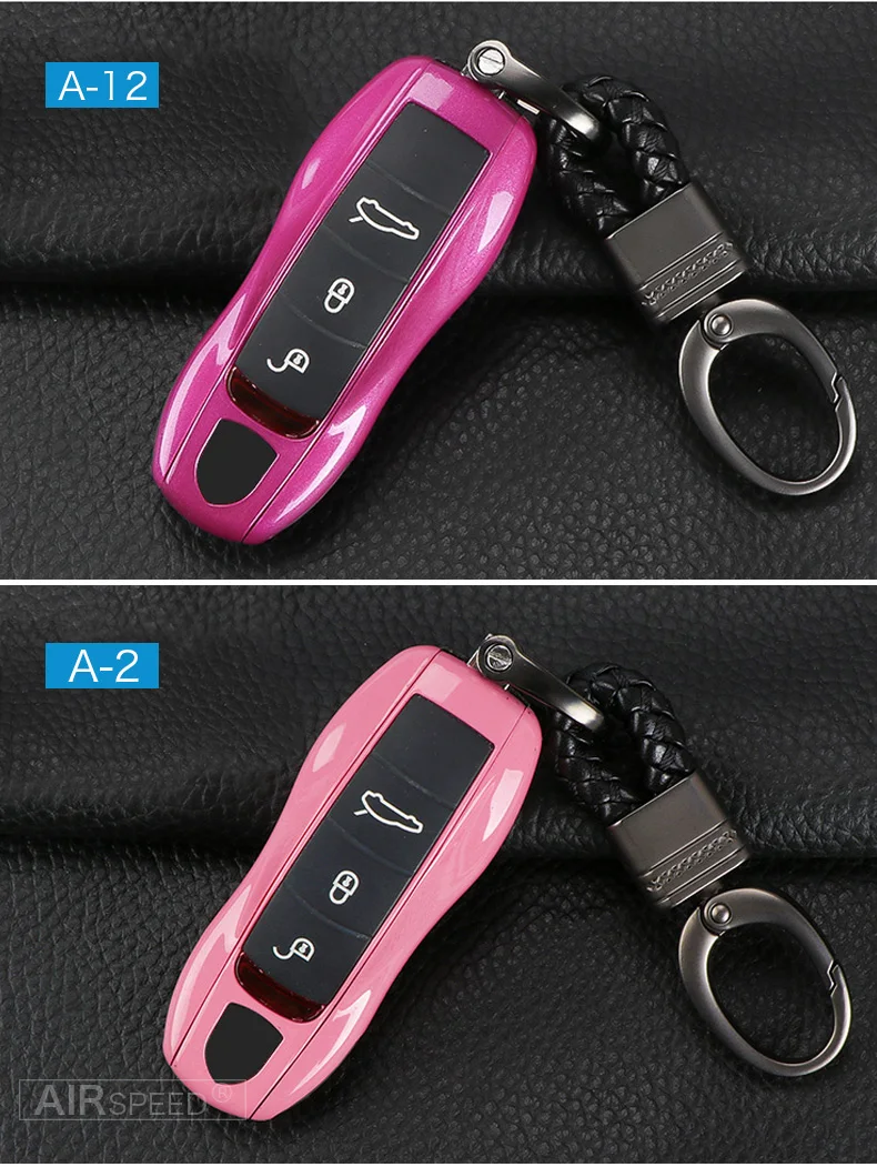 Airspeed 3pcs Car Key Case Key Cover Shell for Porsche Panamera Macan Cayenne Carrera Boxster Cayman 911 970 981 991 Accessoires (11)