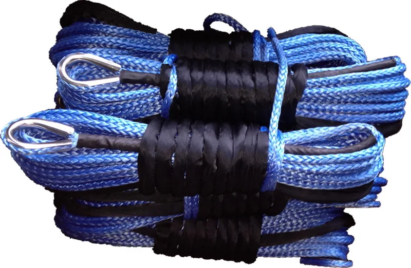 6mm*15m 12 strand off road uhmwpe synthetic towing winch rope with