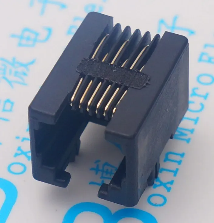 10 قطعة/الوحدة rj11 مقبس مقبس rj12 الكريستال الهاتف 90 درجة 6pin أنثى 95001-6p6c