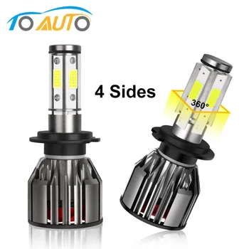

2pcs H4 H7 LED H8 H11 HB3 9005 HB4 9006 LED Headlight Bulb Canbus Error Free 4 Sides Car Lights 10000LM 6000K Auto Headlamp 12V