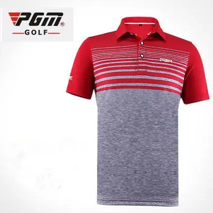 

PGM Men Golf Short-sleeved Stripes T-shirt Summer Breathable elastic Quick Dry Polo Shirt men golf Sportswear tops