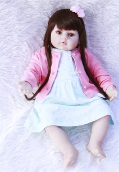 

55cm Silicone Reborn Baby Dolls Bebe Alive Realistic Boneca Bebe Lifelike Real Girl Doll toddler toys Reborn Birthday Christmas