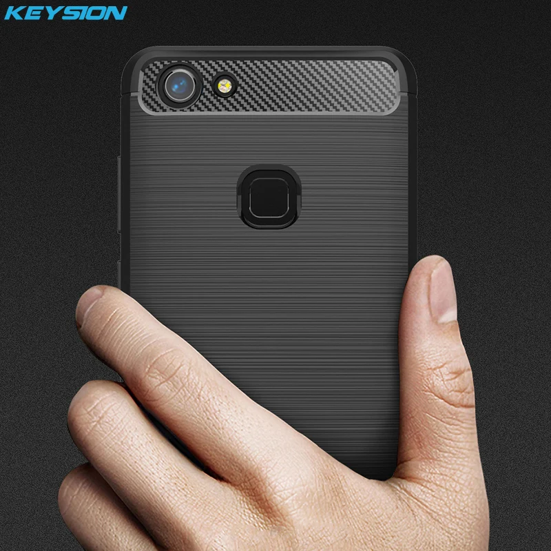 KEYSION чехол для телефона BBK VIVO V7 Экологичное углеродное волокно мягкий ТПУ матовый