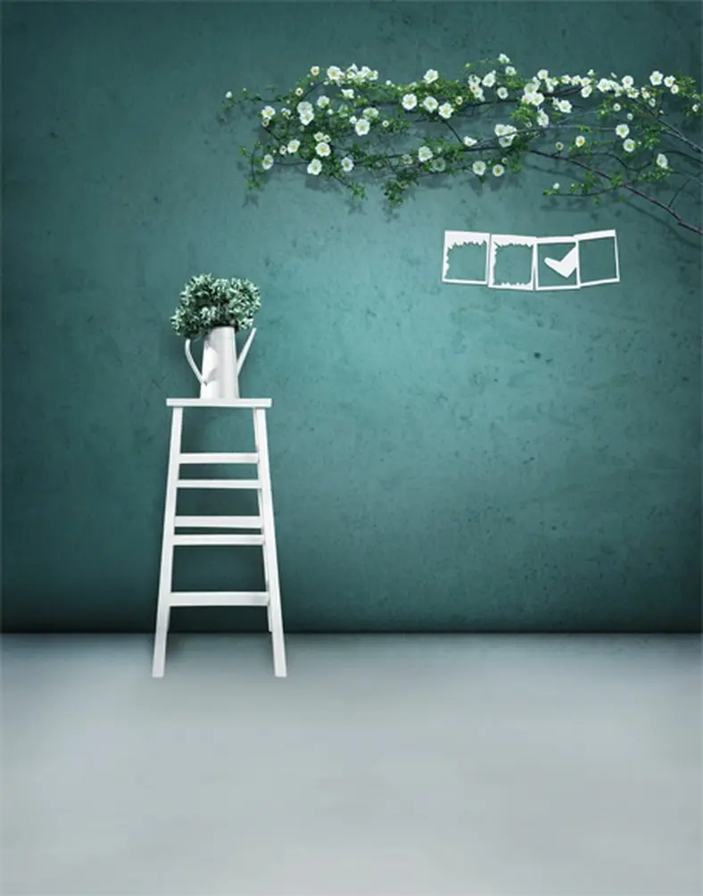 

5x7ft Ladder White Flowers Photography Backdrops Photo Props Studio Background