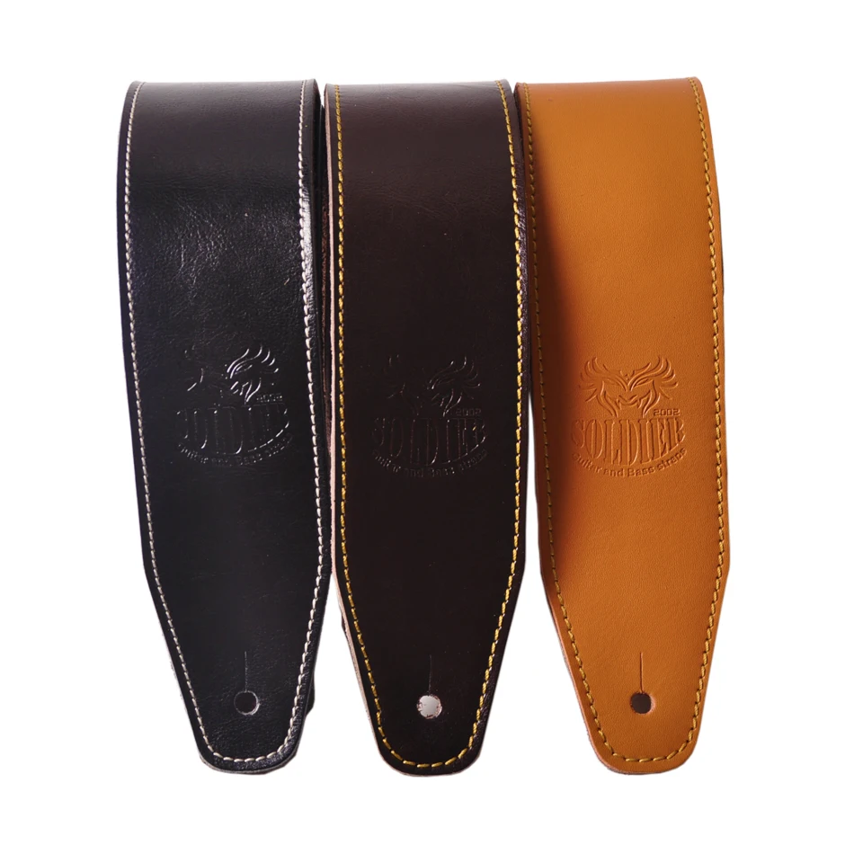 Skup Żołnierz oryginalna skóra bydlęca skóra bydlęca miękki trwały pasek gitarowy akustyczny elektryczny pasek gitarowy pasek do gitary basowej regulowany pas gitarowy
