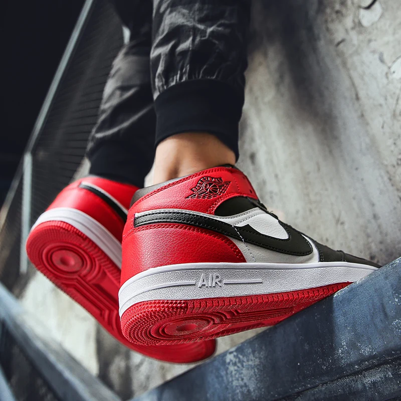 

2019 Men's Casual Shoes Tenis Masculino Adulto Spring/Autumn High Hard-Wearing White Shoes Breathable Lace-Up Sneakers Men