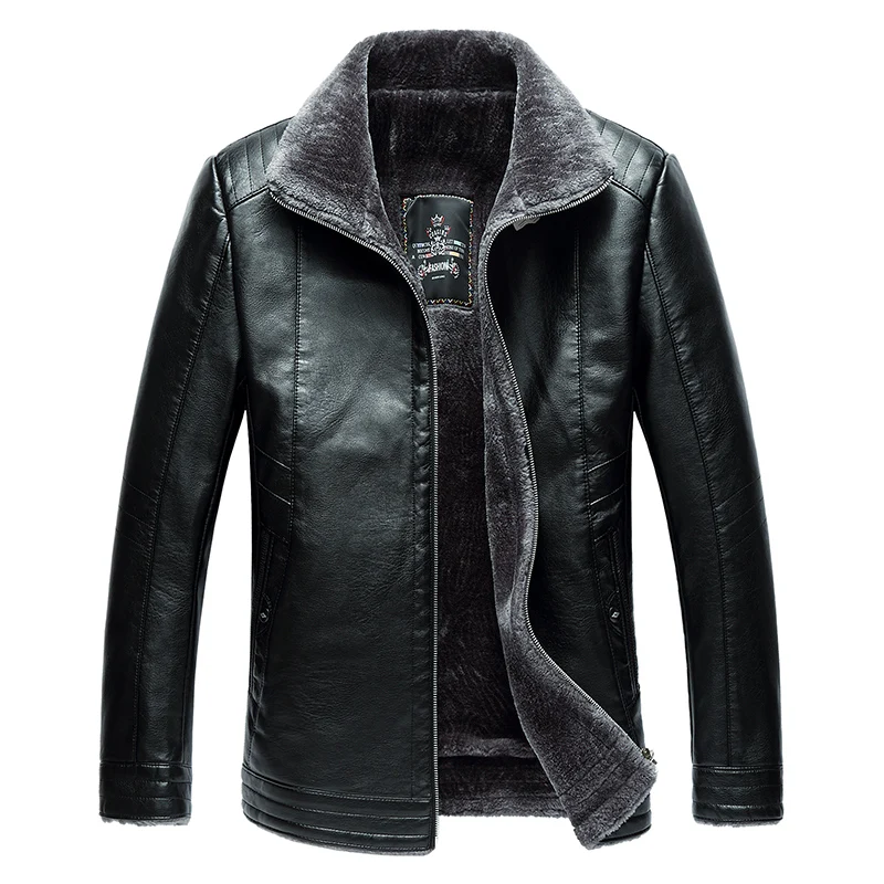  2019 Leather Jacket Men Soft PU Leather Jacket Male Business casual Coats Man Jaqueta Masculinas In