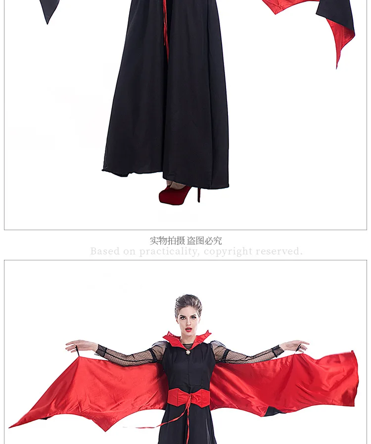 Пасхальные вечерние костюмы для взрослых женщин вампир летучая мышь королева костюм набор красные черные длинные нарядные платья Одежда