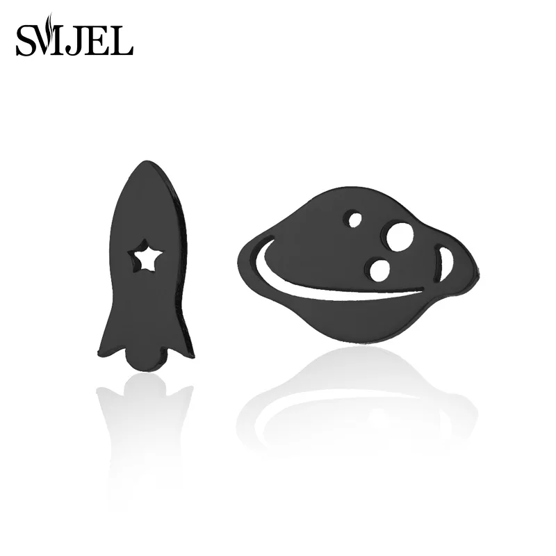 SMJEL Multiple Stainless Steel Stud Earrings for Women Girls Fashion Minimalist Skull Ghost Music Earrings Jewelry Punk Gifts