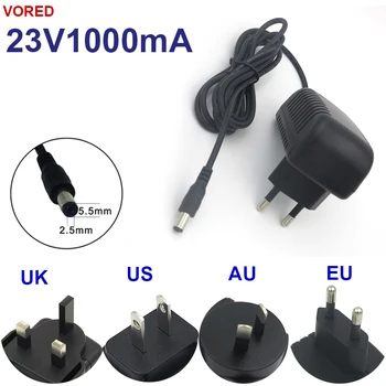 

VORED 23V 1000mA/1A Power Supply Adapter US/EU/UK/AU Plug Charger Converter DC 5.5*2.5mm for Sweeping machine Free Shipping