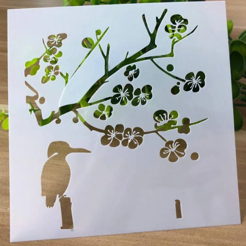 Трафарет птицы Thrush для рисования шаблоны скрапбукинга альбом Рисование сетка