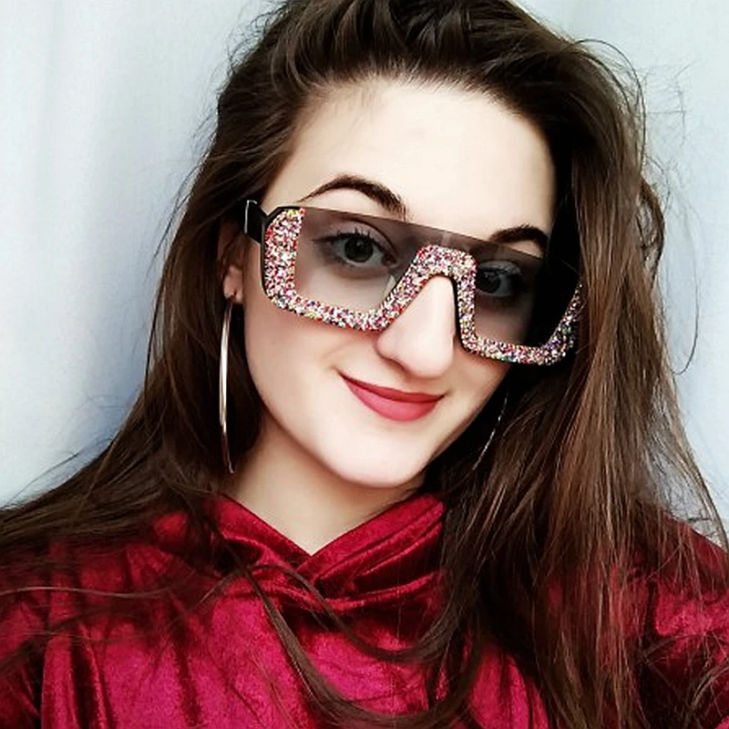 Square Luxury Sunglasses women Brand Designer Ladies Oversized rhinestone Sunglasses Men Half Frame eyeglasses For Female UV400 Square Luxury Sunglasses women Brand Designer Ladies Oversized rhinestone Sunglasses Men Half Frame eyeglasses For Female UV400