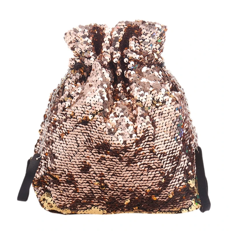 Sequins Glitter Fashion Drawstring Shoulder Bag Dance Bag For Women Girls Teens
