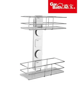 

Free Shipping Garbath Bathroom Suction Cup Bathroom Shelf Double Layer With Soap Box Disassemble Shelf Storage Shelf