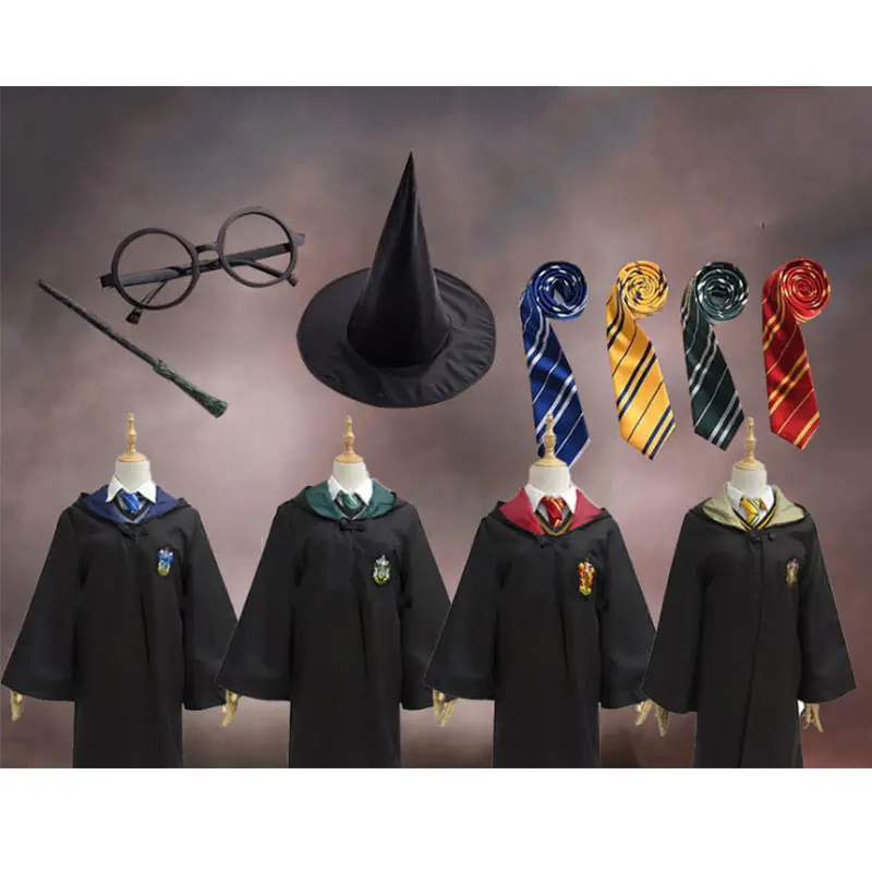 

Robe Cape Suit Tie Scarf Wand Potter Glasses Ravenclaw Gryffindor Hufflepuff Slytherin Adult Potter Cosplay Costumes