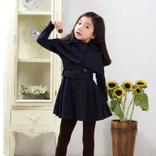 Платье с длинными рукавами рождественское платье для девочек коллекция года, осенне-зимние однотонные платья с накидкой для девочек детская одежда детское платье для детей возрастом 4, 6, 8, 10, 12 лет