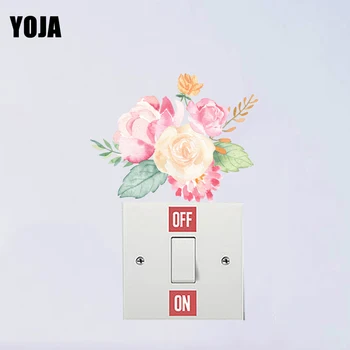 

YOJA Pink Cute Holy Big Flower World Nice Quality Switch Sticker PVC Room Decor Wall Decal 15SS0299