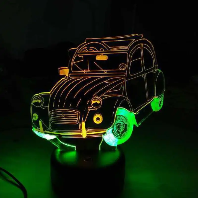 Миниатюрный светодиодный 3d ночной Светильник для автомобиля креативный цветной