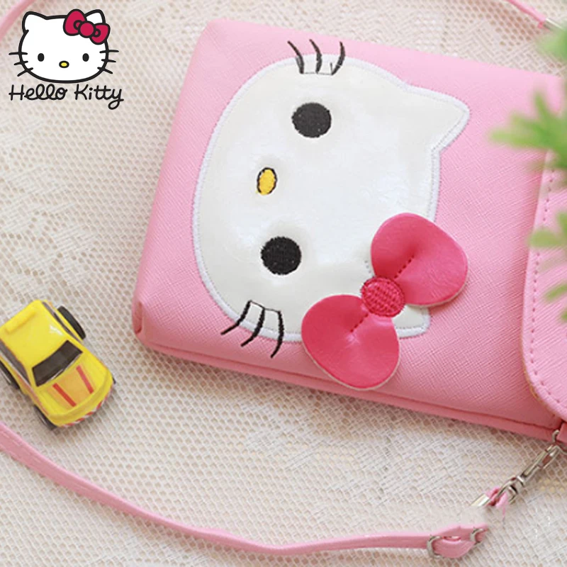 Детская плюшевая сумка Hello Kitty 3D через плечо из искусственной кожи для девочек