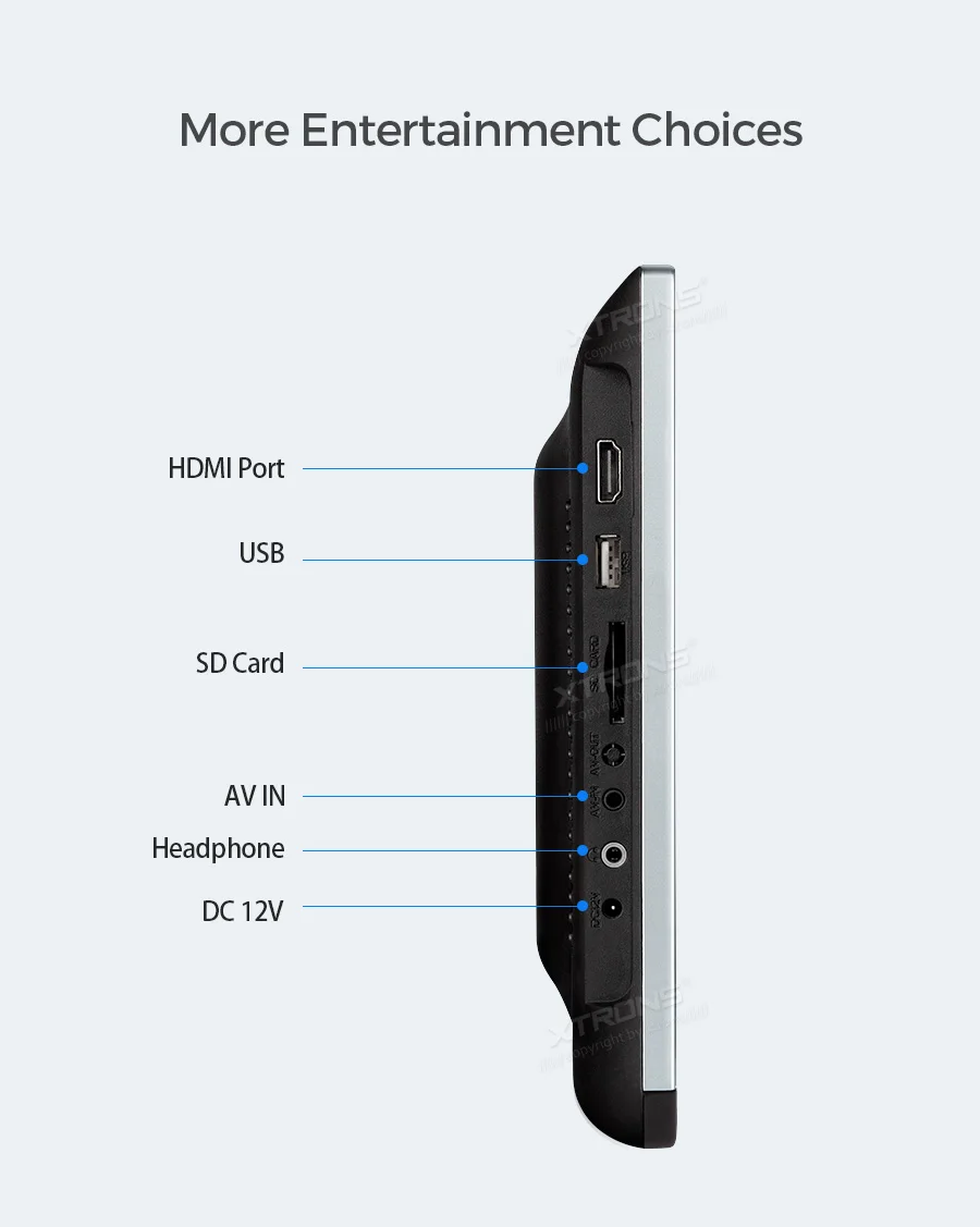 XTRONS 1 шт. монитор 13," Ультра-тонкий дизайн HD цифровая TFT сенсорная панель ips экран 1080P видео Автомобильный подголовник плеер HDMI без DVD