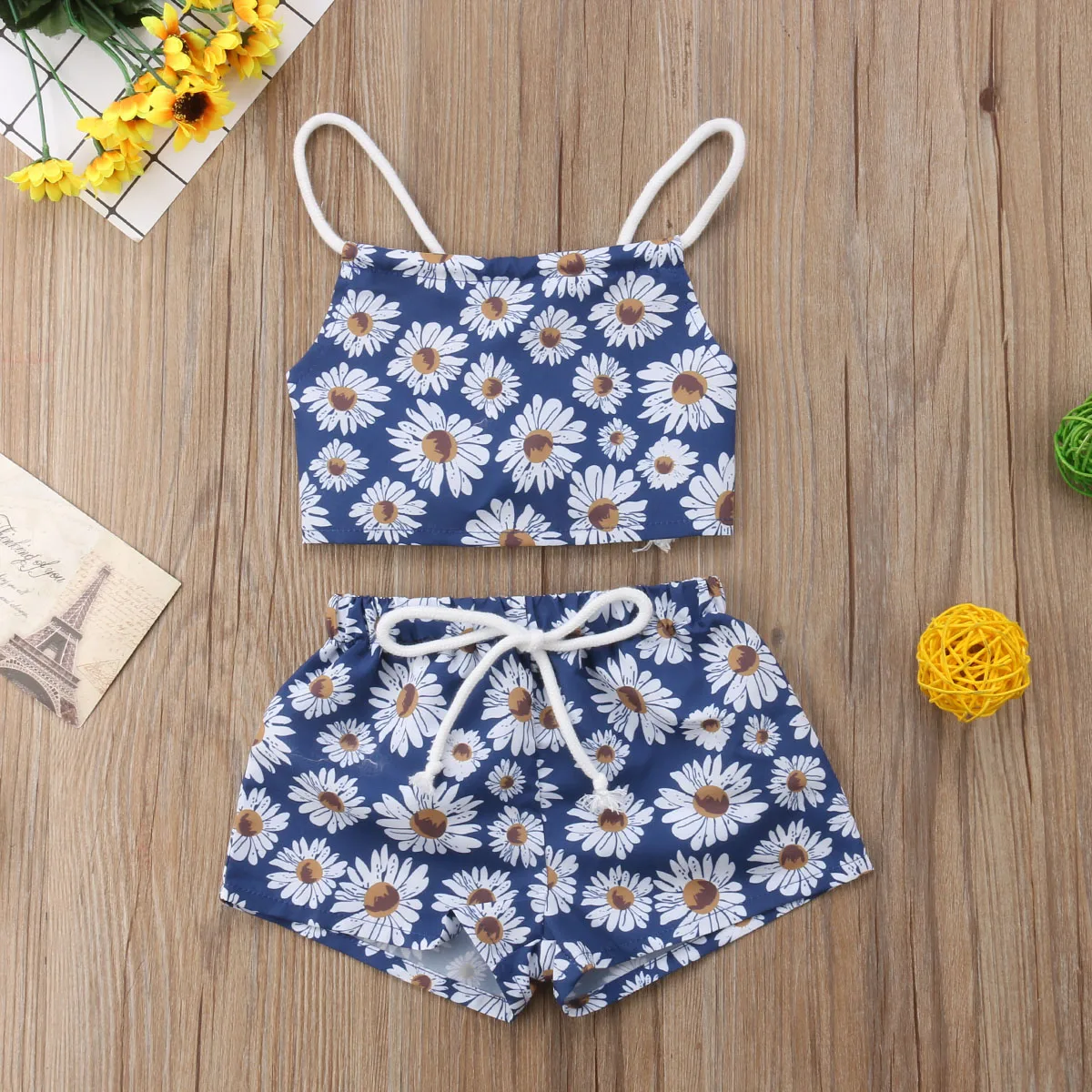 

Casual Newborn Baby Girls Flower Sleeveless Tops Short Pants Outfits Girl